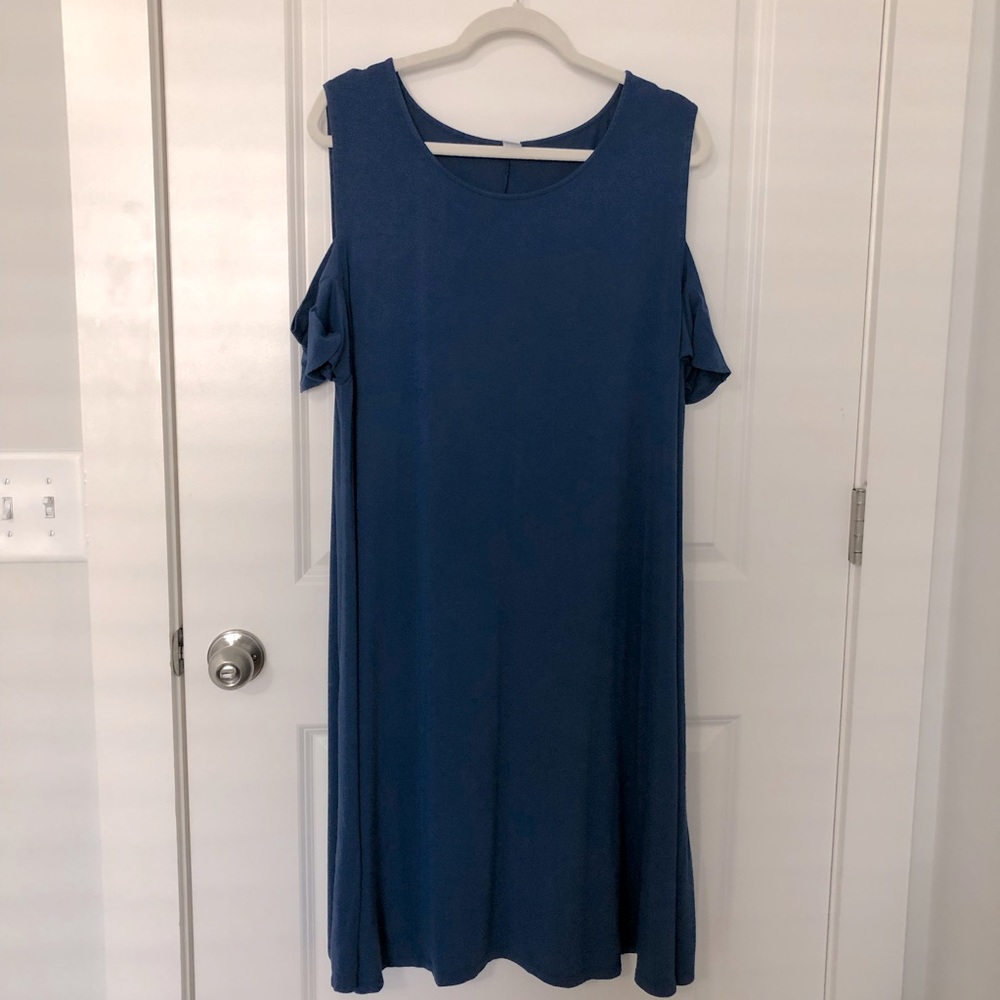 OLD NAVY blue cold shoulder swing dress